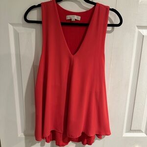 LOFT Vivid Red/Pink/Orange Sleeveless Blouse